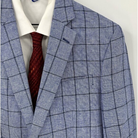 STAFFORD jacket blazer sport coat blue 40L - Picture 3 of 9